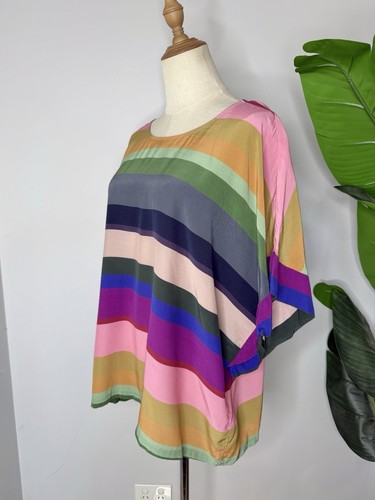 ELK Lysbro Printed Dolman Top Rainbow Stripe Size 14 AU Women’s - Picture 5 of 7