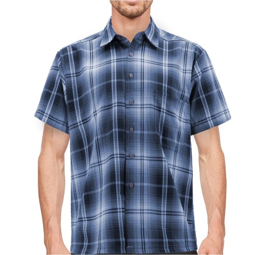 Maximos Men's Plaid Shirt Full Button Down Short Sleeve Classic Western Shirt - Picture 15 of 60