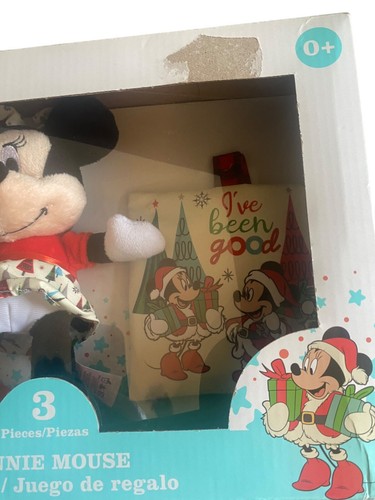Disney Baby Minnie Mouse Christmas Gift Set Plush Rattle Teether New - Picture 9 of 13
