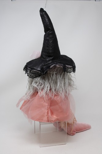 Niña Durmiente Halloween Bruja Escoba Negro Encaje Sombrero Rosa Arco Rubor Estante - Imagen 4 de 4