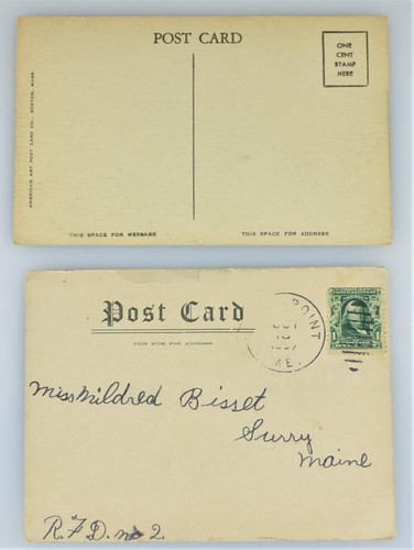 VINTAGE MAINE MASS. POSTCARD LOT (8) VARIOUS LOCATIONS - 1906 ON - 5 UNPOSTED - Picture 3 of 9