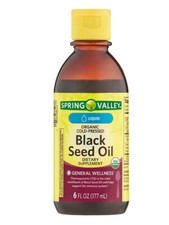 Spring Valley Organic Cold-Pressed Black Seed Oil, Liquid Dietary Supplement 1PK