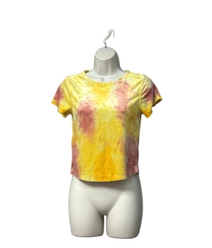 Camiseta de terciopelo Free People Bright Eyes, combo Sunshine (amarillo), talla XS - Imagen 9 de 10