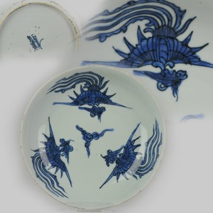 Antique Chinese Wanli 16th Century Chinese Porcelain Plate Base Marked Fenghuang