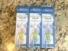 Dr. Brown's Options Anti-colic Narrow Bottles, 4 oz 3 Bottles New Level 1