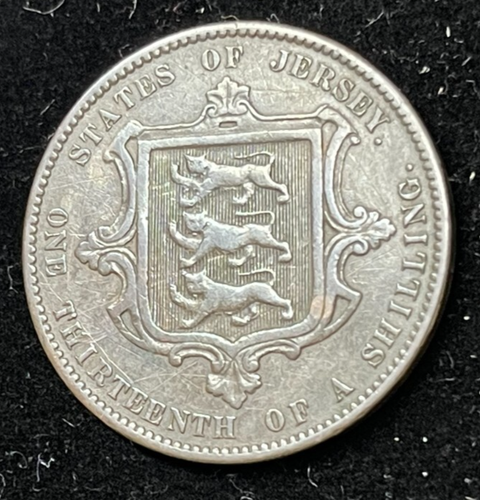 Moneda de 1/13 chelín Jersey 1866 excelente estado alto valor - Imagen 4 de 4