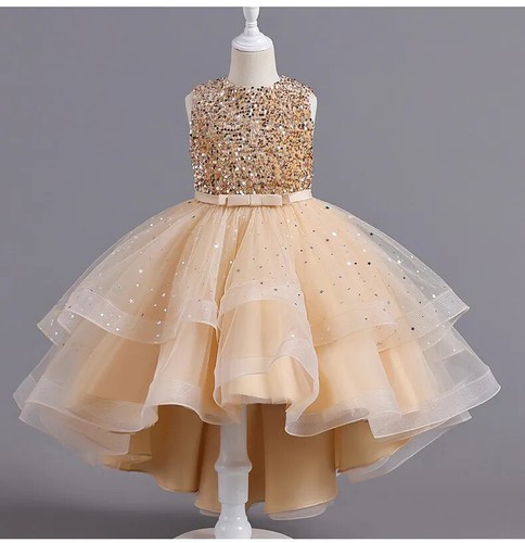 Child Flower Dresses Girl Birthday Tulle Sleeveless Princess Party Formal Gown - Picture 18 of 30
