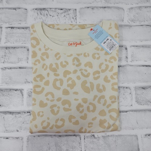 Cat & Jack Sweatshirt Pullover Girls Size XXL 18 Tan Animal Print Crew Neck - Picture 3 of 13