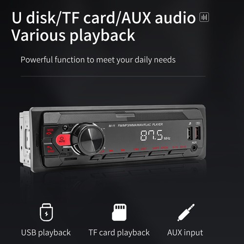 Autoradio mit Bluetooth Freisprech-Einrichtung Dual Usb SD Aux Mp3 1DIN ohne CD - Bild 10 von 21