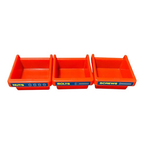 Little Tikes Tool Bench Replacement Bins/Drawers Red VTG - Imagen 2 de 5