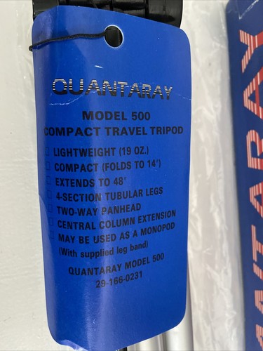 Quantaray Photographic Model 500 Compact Travel Tripod - Picture 5 of 5