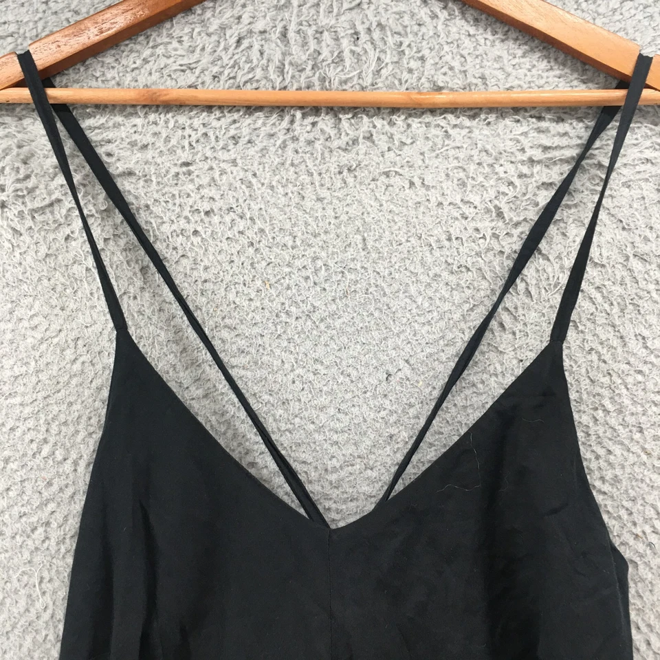 Obey 迷你连衣裙女式小号晚间鸡尾酒会夏季棉缎黑色 — 第 3/4 张图片