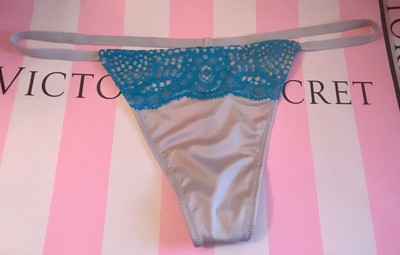NWOT NIP VICTORIA/'S SECRET BLACK SMOOTH GOLD DOUBLE RING STRING BIKINI PANTIES