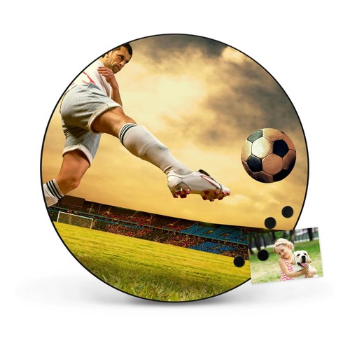 banjado Magnettafel schwarz Motiv rund Pinnwand magnetisch Football - Bild 6 von 17