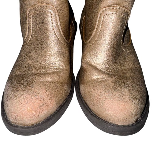 CHILDREN’S PLACE Girls Sz 1 Gold Metallic Western Cowgirl Mid-Calf Boots *READ - Picture 13 of 19