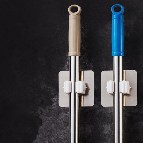 4pc Wall Mount Storage Rack Mop Brush Organizer Kitchen Tool Broom Holder Hanger - Picture 6 of 11