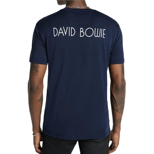 John Varvatos Men's Short Sleeve David Bowie Blue Graphic Crew T-Shirt Navy - Picture 2 of 7