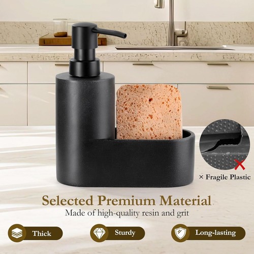 Dish Soap Dispenser with Sponge Holder, Refillable Kitchen Dish Soap Dispenser - Picture 4 of 6