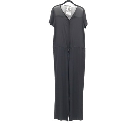 Young Fabulous & Broke Semi Sheer Jumpsuit Womens S Black Boho Beach Cruise Pool