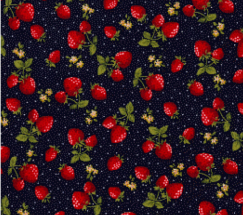 Strawberry 100% Cotton Poplin Fabric Rose & Hubble Polka Dots Crafts Quilting - Picture 7 of 7