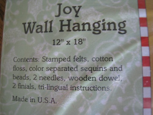 Christmas Bucilla Holiday Felt Applique Kit,JOY,Wallhanging,Engelbreit,85342 - Picture 9 of 10