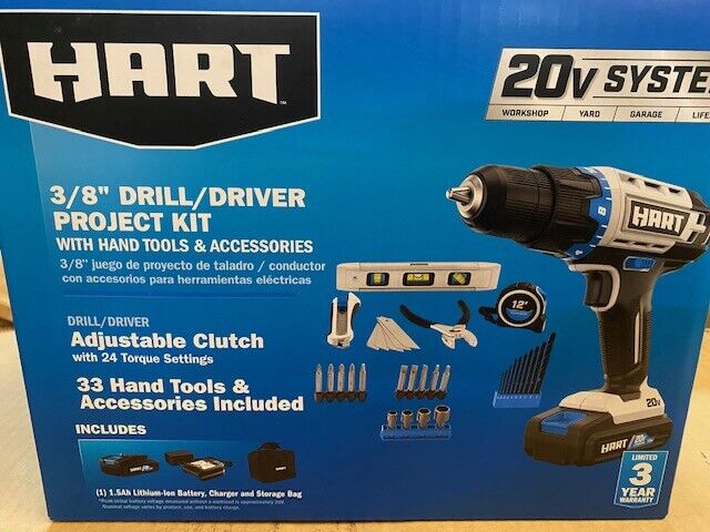 HART 20-Volt Cordless 3/8-inch Drill/Driver Kit, 1.5Ah Lithium-Ion Battery HART 20-Volt Cordless 3/8-inch Drill/Driver Kit, 1.5Ah Lithium-Ion Battery