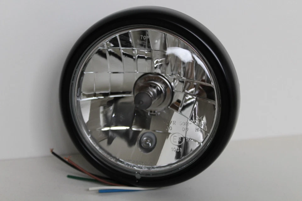 LSL Scheinwerfer Rund SIX DAYS Klarglas Ø145mm Schwarz Headlight Lampe H4 - Bild 2 von 4