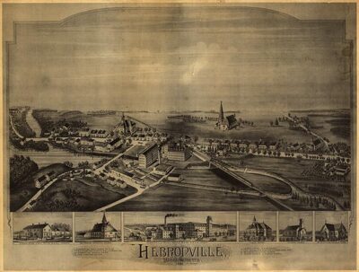 Panoramic Map of Hebrodville MA 16x20