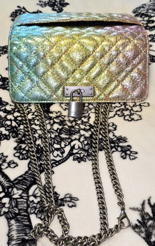 KURT GEIGER Brixton Metallic  Quilted Rainbow Crossbody  & Mini Matching Wallet - Picture 7 of 10