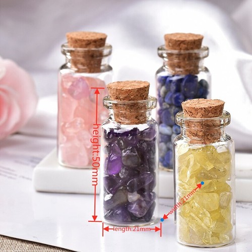 6pcs/set Creative Natural Crystal Gravel Specimen Glass Bottle Decor Ornament - Bild 2 von 7