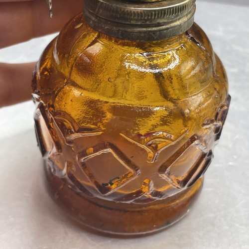 Vintage Amber Glass Oil Lamp Base Only - Hong Kong - Picture 4 of 14