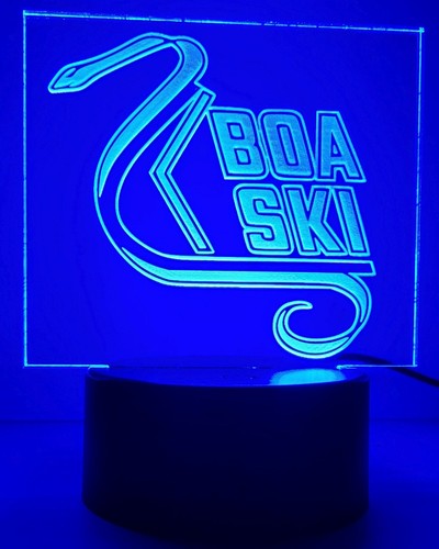 Boa Ski Vintage Snowmobile Laser Engraved Acrylic Lighted Desktop Remote Sign - Picture 3 of 6