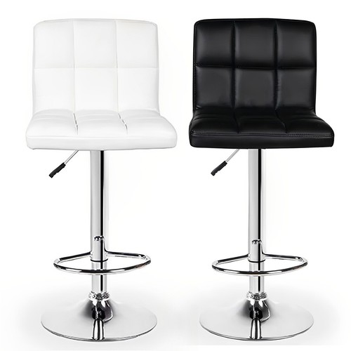 4 2 1X New PU PVC Leather Bar Stools Kitchen Chair Gas Lift Black White PostFree - Picture 20 of 26