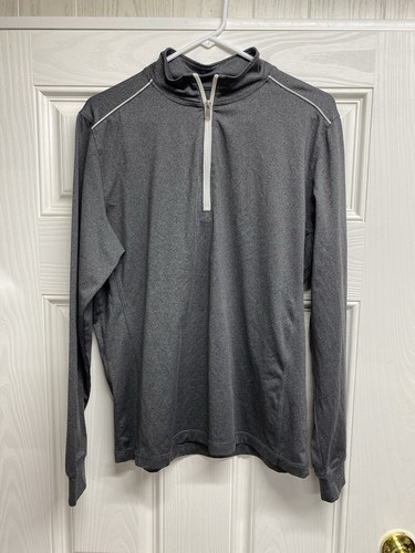 Johnnie O Prep Formance Golf 1/4 Zip Pullover Camicia Uomo Grigio Medio Logo - Foto 2 di 7