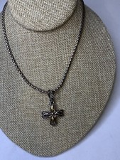 premier designs gold tone and silver tone Cross necklace  sighned D5