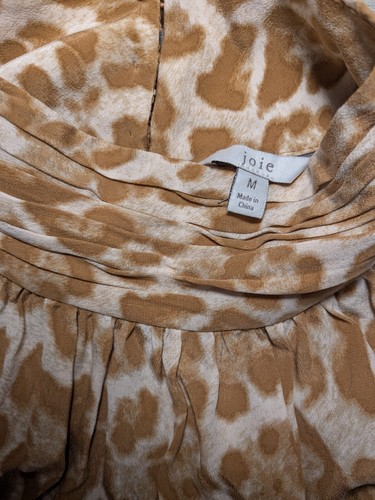 Joie Light Brown Leopard Animal Print 100% Silk Sleeveless Halter Top Y2K Party - Picture 9 of 11