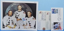 NASA APOLLO 11 Lot of 4 vtg Color PHOTO / 1st Day Cover ENVELOPE Trio STAMPS