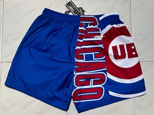 Men M Chicago Cubs Pro Standard Woven Big Logo Blue Polyester Shorts - Picture 3 of 3