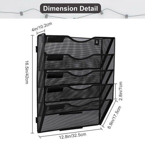 Mesh Wall File Holder Assemble Office Hanging File Organizer Magazine Rack fo... - Picture 7 of 7