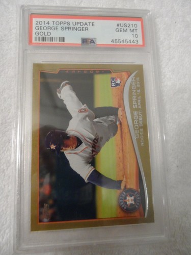 George Springer 2014 Topps Update #US210 Gold Rookie RC Astros PSA 10 /2014 GEM - Picture 1 of 3