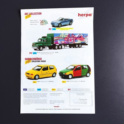 HERPA  toy cars and trucks German/English  brochure / catalog  April-June 1995 - Picture 3 of 3