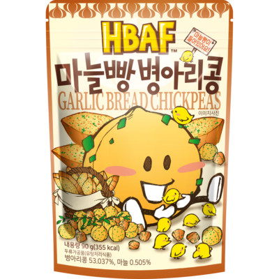 HBAF Garlic Bread Chickpeas 90g Korean Top Tier Best Snack for Diet Delicious
