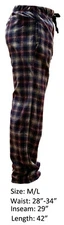 New Mens Flannel Fleece Pajama Pant Lounge Pants Navy Pink Gray M/L