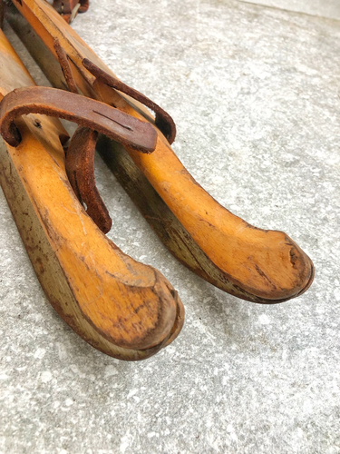 Classic Nedor Dutch wooden ice skates (late 1800s)