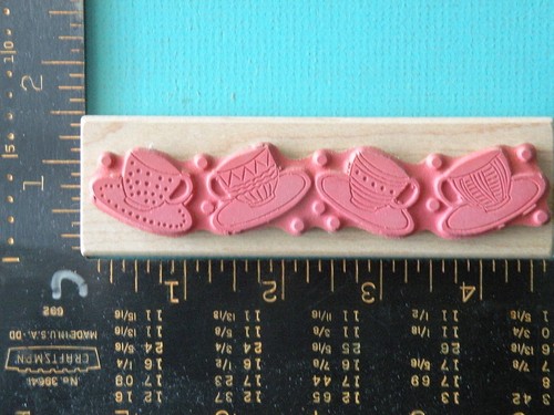 Cup and Saucers Border A STAMP IN THE HAND  Rubber Stamp - Picture 2 of 2