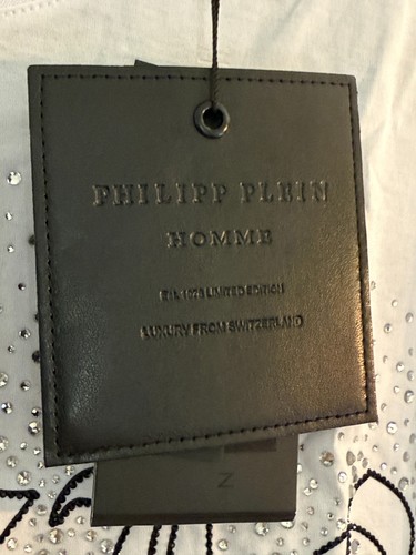 $740 Philipp Plein T-shirt Round Neck SS Stones | White | Medium - Picture 13 of 18