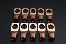 2 GAUGE COPPER 1/2 RING 10 PK CRIMP TERMINAL CONNECTOR AWG BATTERY LUG CUR212