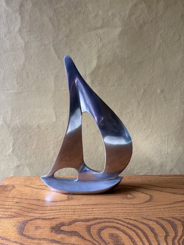 Modernist Aluminium Sailing Boat Sculpture 12" - Picture 4 of 22