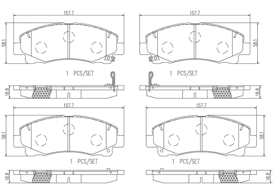 Brembo P28087N Ceramic Front Disc Brake Pad Set for 2015-2020 Acura TLX — 第 4/4 张图片