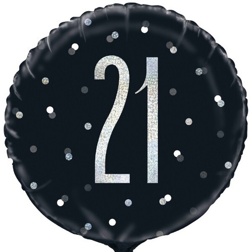 21st Birthday Party Decorations Banners Balloons Supplies Tableware Black Silver - Picture 18 of 31